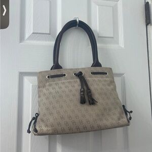 Dooney & Bourke Tan and Brown Shoulder Bag